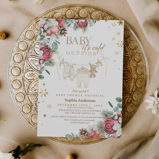 Winter Baby it's Cold Outside Christmas Shower  Invitation (Creator Uploaded)