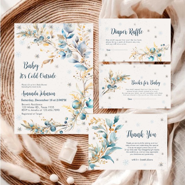 Winter Baby Its Cold Outside Diaper Raffle  Enclosure Card (Creator Uploaded)