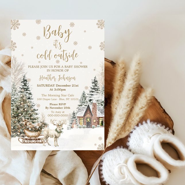 Winter Baby It's Cold, Snowflakes Baby Shower Invitation (Creator Uploaded)