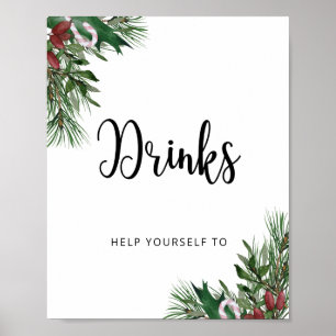 Winter baby santa Drinks Poster