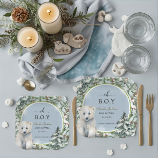 winter baby shower baby shower invitations paper plate