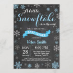 Winter Baby Shower Blue Snowflake Chalkboard Invitation<br><div class="desc">Winter Baby Shower invitation. Blue Snowflake. Boy Baby Shower Invitation. Winter Holiday Baby Shower Invite. Blue and White Snowflakes. Chalkboard Background. For further customisation,  please click the "Customise it" button and use our design tool to modify this template.</div>