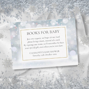 Winter Baby Shower Books For Baby Book Request Enclosure Card
