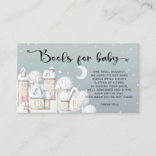 Winter Baby shower books for baby ticket Enclosure Card