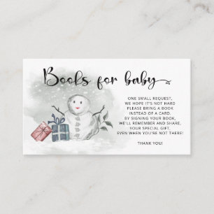 Winter Baby shower books for baby ticket Enclosure Card