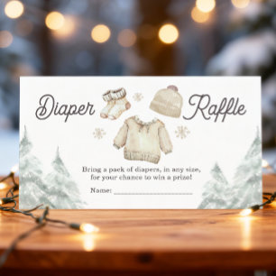 Winter Baby Shower Cold Outside Snow Diaper Raffle Enclosure Card