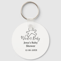 Winter baby shower cookie black scribble hand-draw