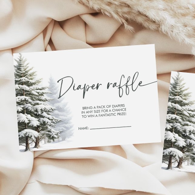 Winter Baby Shower Diaper Raffle  Enclosure Card (Creator Uploaded)