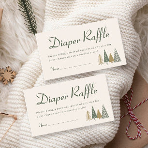 Winter Baby Shower Diaper Raffle Enclosure Card
