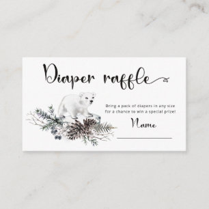 Winter baby shower diaper raffle ticket enclosure card