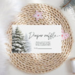 Winter Baby Shower Diaper Raffle Ticket Enclosure Card<br><div class="desc">Adorned with pine tree forests, snowy mountains, and snowflake accents, these cards perfectly complement your winter wonderland-themed celebration. Encourage guests to bring a pack of diapers for a chance to win a prize, making your diaper raffle a fun and festive part of the event. It's a wonderful way to stock...</div>