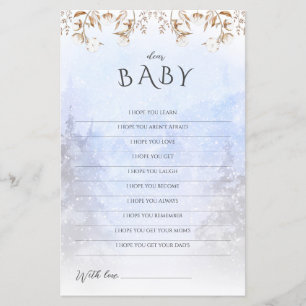 Winter Baby Shower Game Dear Baby Wishes