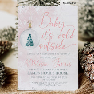 Winter baby shower Girl Baby it's cold outside Bab Invitation