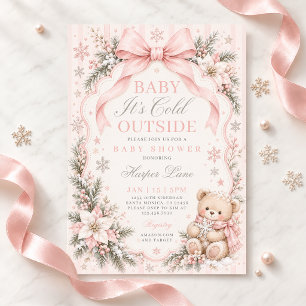 Winter Baby Shower Girl Invitation