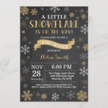 Winter Baby Shower Gold Snowflake Chalkboard Invitation<br><div class="desc">Winter Baby Shower invitation. Gold Snowflake. Boy or Girl Baby Shower Invitation. Winter Holiday Baby Shower Invite. Gold Snowflakes. Chalkboard Background. For further customisation,  please click the "Customise it" button and use our design tool to modify this template.</div>