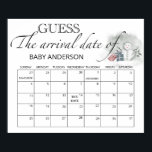 Winter Baby Shower Guess Due Date Calendar Poster<br><div class="desc">Winter Baby Shower Guess Due Date Calendar Poster
View the collection link on this page to see all of the matching items in this beautiful design.</div>
