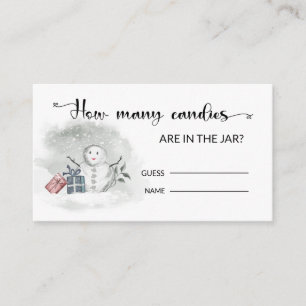 Winter Baby Shower Guess How Many Candies Enclosure Card