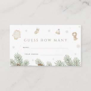 Winter Baby Shower Guess How Many Enclosure Card