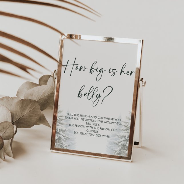 Winter Baby Shower How Big Is Her Belly Game Sign (Creator Uploaded)