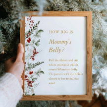 Winter Baby Shower How big is Mummy's Belly Sign