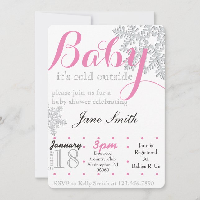 Winter Baby Shower Invitation (Front)