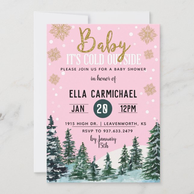 Winter Baby Shower Invitation (Front)