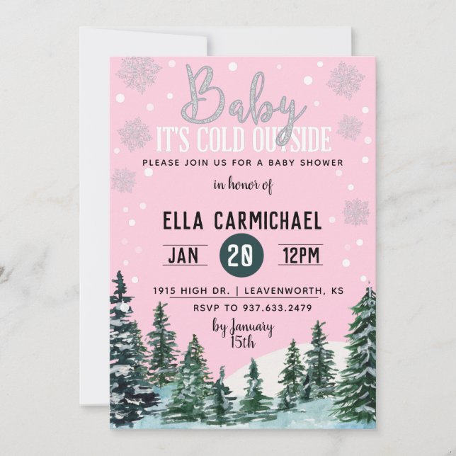 Winter Baby Shower Invitation (Front)