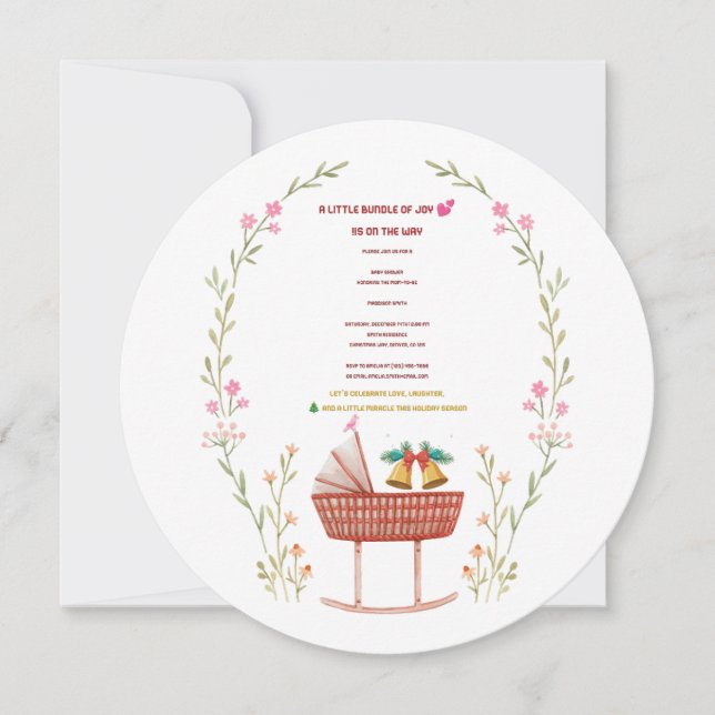  Winter Baby Shower Invitation - A Little Bundle  (Front)