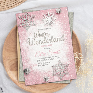 Winter Baby Shower Invitation Baby Shower Silver