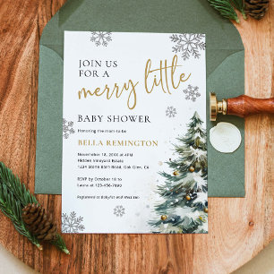 Winter Baby Shower Invitation, Christmas Baby Invitation