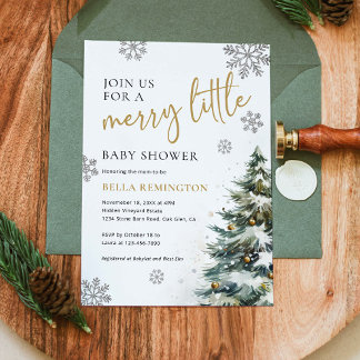 Winter Baby Shower Invitation, Christmas Baby Invitation