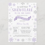Winter Baby Shower Invitation Purple Snowflake<br><div class="desc">Winter Baby Shower invitation. Purple Snowflake. Girl Baby Shower Invitation. Winter Holiday Baby Shower Invite. Purple and Grey Silver Snowflakes. White Background. For further customisation,  please click the "Customise it" button and use our design tool to modify this template.</div>