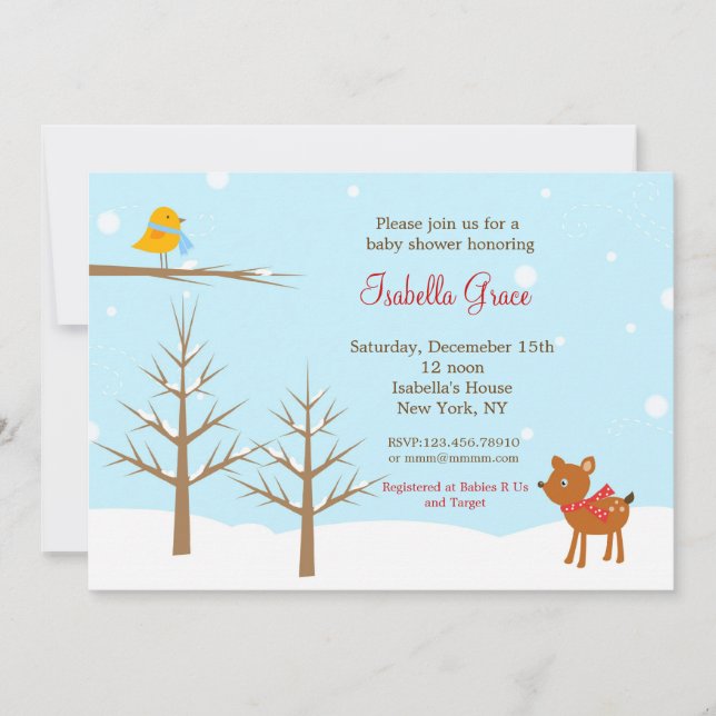 Winter Baby Shower Invitations (Front)