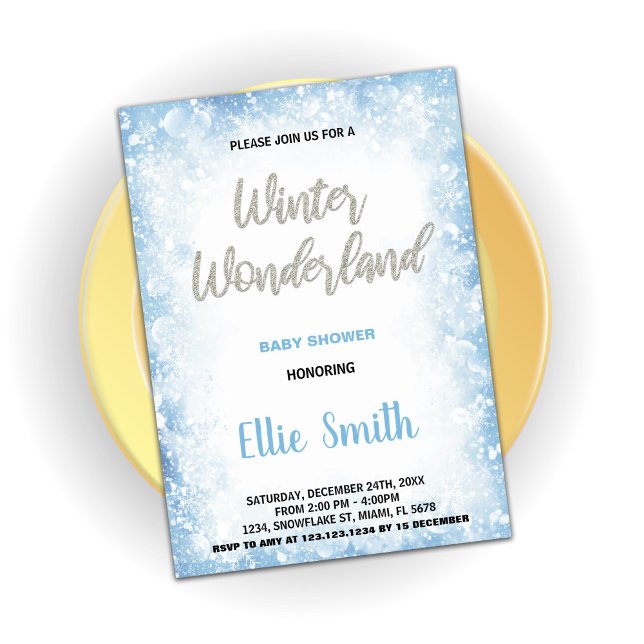 Winter Baby Shower Invitations Blue Cloud (Winter Baby Shower Invitations Blue Cloud)