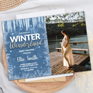 Winter Baby Shower Invitations  Ice Glitter Photo