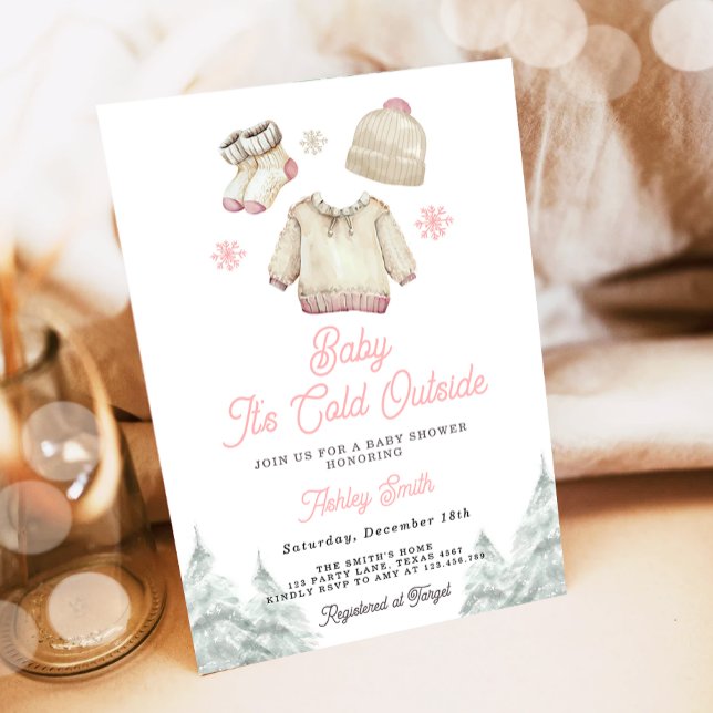 Winter Baby Shower Invite It's Cold Outside Girl (Creator Uploaded)
