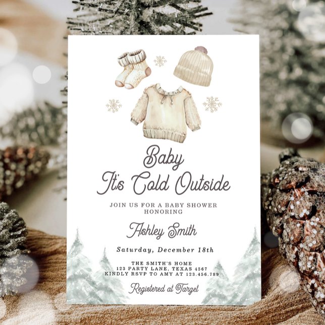 Winter Baby Shower Invite It's Cold Outside Unisex (Creator Uploaded)