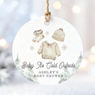 Winter Baby Shower It's Cold Outside Unisex Snow Favour Tags