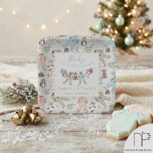Winter Baby Shower Light Grey Plates