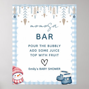Winter Baby Shower Momosa Bar Sign Poster
