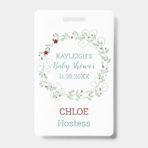 Winter Baby Shower Name Tag for Hostess or Guest ID Badge