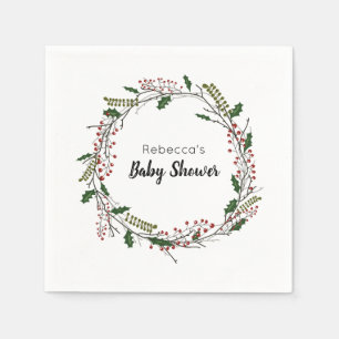 Winter baby shower napkin