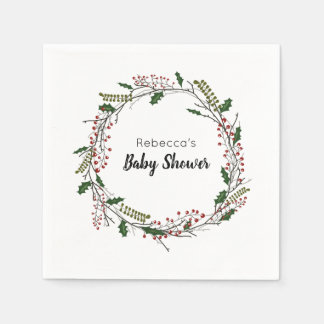 Winter baby shower napkin