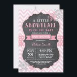 Winter Baby Shower Pink Snowflake Chalkboard<br><div class="desc">Winter Baby Shower invitation. Pink Snowflake. Chalkboard Background. Girl Baby Shower Invitation. Winter Holiday Baby Shower Invite. Pink and Grey Silver Snowflakes. White Background. For further customisation,  please click the "Customise it" button and use our design tool to modify this template.</div>
