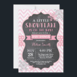 Winter Baby Shower Pink Snowflake Chalkboard Invitation<br><div class="desc">Winter Baby Shower invitation. Pink Snowflake. Chalkboard Background. Girl Baby Shower Invitation. Winter Holiday Baby Shower Invite. Pink and Grey Silver Snowflakes. White Background. For further customisation,  please click the "Customise it" button and use our design tool to modify this template.</div>