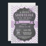 Winter Baby Shower Purple Snowflake Chalkboard<br><div class="desc">Winter Baby Shower invitation. Purple Snowflake. Chalkboard Background. Girl Baby Shower Invitation. Winter Holiday Baby Shower Invite. Purple and Grey Silver Snowflakes. White Background. For further customisation,  please click the "Customise it" button and use our design tool to modify this template.</div>