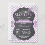 Winter Baby Shower Purple Snowflake Chalkboard Invitation<br><div class="desc">Winter Baby Shower invitation. Purple Snowflake. Chalkboard Background. Girl Baby Shower Invitation. Winter Holiday Baby Shower Invite. Purple and Grey Silver Snowflakes. White Background. For further customisation,  please click the "Customise it" button and use our design tool to modify this template.</div>