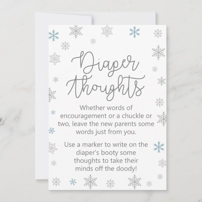 Winter Baby Shower Sign Size 5x7" Invitation (Front)