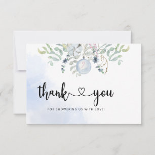 Winter baby shower thank you card