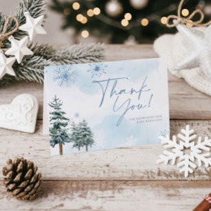 Winter Baby Shower Thank You Card
